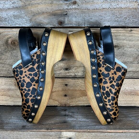 Kelsi Dagger Leopard Print Mules with Studded Accents - Picture 6 of 8